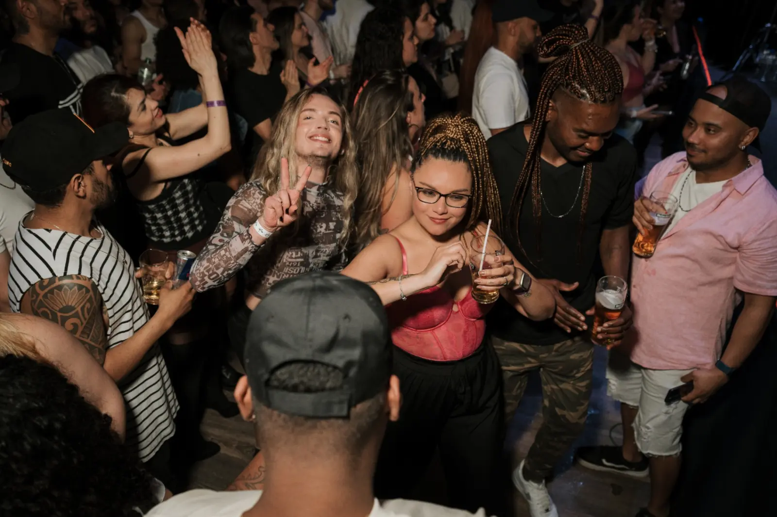 Friends partying together at Kino Events House